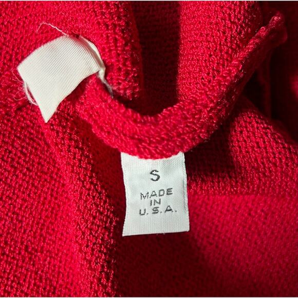 St. John Sportswear Size Small Red Knit Long Line Open Front Cardigan - Picture 8 of 8